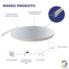 Liso 2,5cm x 5mm Branco