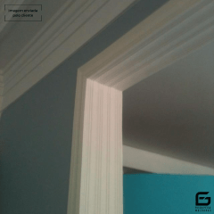Moldura Rodameio Eva Autocolante Terra 12cm x 8mm Branco
