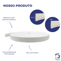 Moldura Teto Rodateto Eva Autocolante Flexível E19 5cm x 1cm Branco