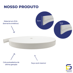 Moldura Teto Rodateto Eva Autocolante Flexível E18 5cm x 1cm Branco