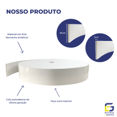 Liso 10cm x 1cm Branco
