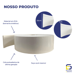 Rodapé Eva Autocolante Flexível Maresia 20cm x 1cm Branco