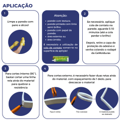 Rodapé Eva Autocolante Flexível Maresia 20cm x 1cm Branco